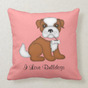 Bulldog (Girl) throwpillow
