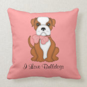 Bulldog (Girl) throwpillow