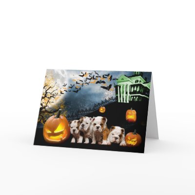 Bulldog Halloween Card