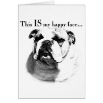 Bulldog Happy Face Card