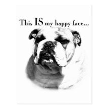 Bulldog Happy Face Post Cards