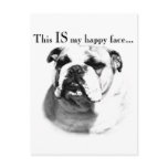 Bulldog Happy Face Post Cards