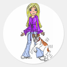 Bulldog Honor Student Round Stickers
