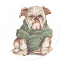 Bulldog in a Sweater stickers