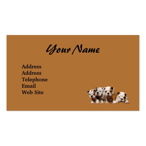 Bulldog Lover Business Card (back side)