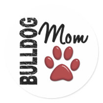 Bulldog Mom 2 Round Stickers