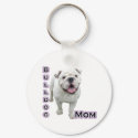 Bulldog Mom 4 - Keychain