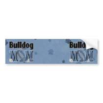 Bulldog MOM - Blue Bumper Stickers