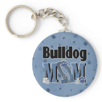 Bulldog MOM - Blue Keychains