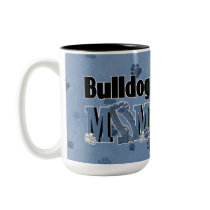Bulldog MOM - Blue Coffee Mugs