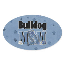 Bulldog MOM - Blue Oval Sticker