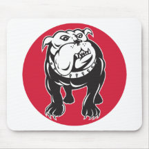 bulldog mongrel dog facing front mousepads
