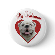 Bulldog My Valentine - Button