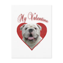 Bulldog My Valentine Postcard