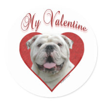 Bulldog My Valentine - Sticker