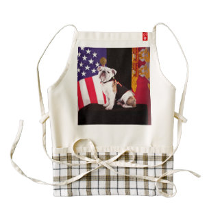 Bulldog Navy Official Mascot Dog Zazzle HEART Apron