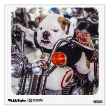 Bulldog on Motorcycle Wall Decal