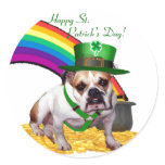 Bulldog Patrick's Day Stickers