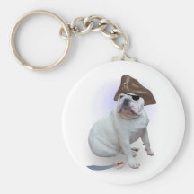 Bulldog pirate keychain
