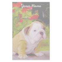Bulldog puppy art stationary stationery