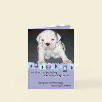 Bulldog Puppy Birthday Greetings cards