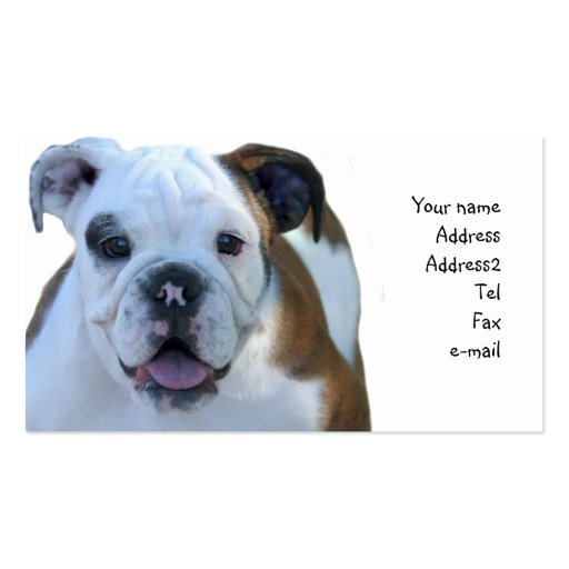 Bulldog puppy business cards