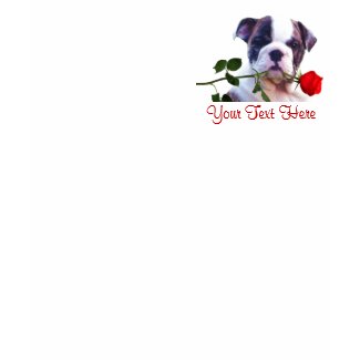 Bulldog Puppy Red Rose Valentine Design shirt