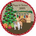 Bulldog Puppy's First Christmas Ornament 2009 photo sculptures
