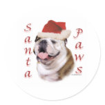 Bulldog Santa Paws Sticker