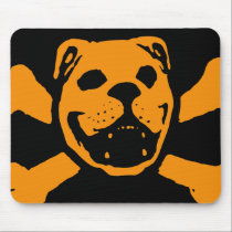 Bulldog Skull Orange mousepads