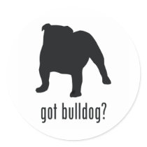 Bulldog Round Stickers