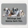 Bulldog Trio Mousepad