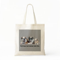 Bulldog Trio Tote Bag