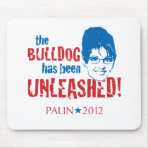 Bulldog Unleashed Pink - Sarah Palin 2012 mousepads by RandomTees Bulldog Unleashed Pink - Sarah Palin 2012 mousepads