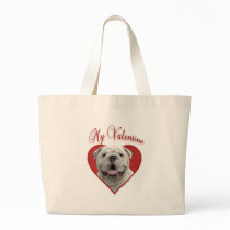 Bulldog Valentine Tote Bag
