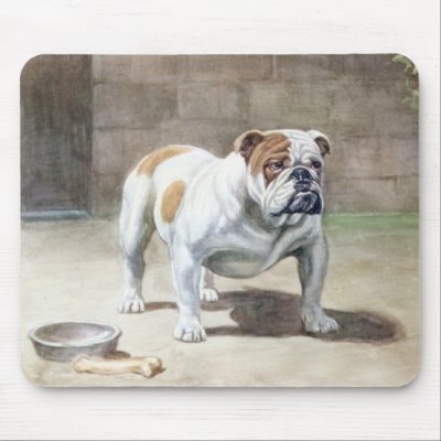 Bulldog Vintage Mousepad by normagolden
