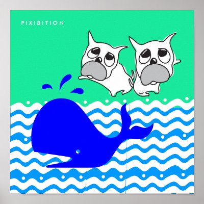 Bulldog Watch Blue Whale Poster by pixibition
