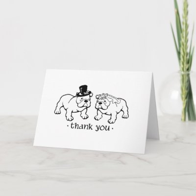 Bulldog Wedding Thank You Notes Greeting Card