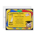 Bulldog White Graduation Growler Party Invitation