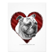 Bulldog with Heart Personalized Invitation