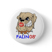 Bulldog with Lipstick buttons by PraiseProducts Bulldog with Lipstick buttons