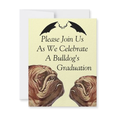 BULLDOGS GRADUATION INVITATION ~EZ2 CUSTOMIZE by layooper