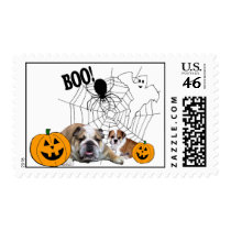 Bulldogs Halloween Postage Stamp