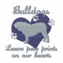 Bulldogs Leave Paw Prints Blue embroidered shirts by MenagerieMayhem Bulldogs Leave Paw Prints Blue embroidered shirts