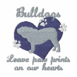 Bulldogs Leave Paw Prints Blue Embroidered Hooded Sweatshirt