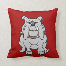 Bulldogs Mascot on Red Dog Lover Gifts Pillows