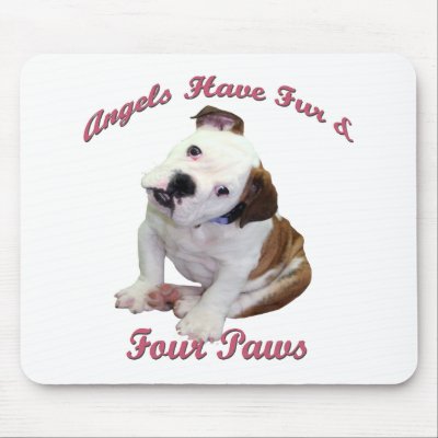 Bulldogs puppy 4 paws Mousepad by friskybiz