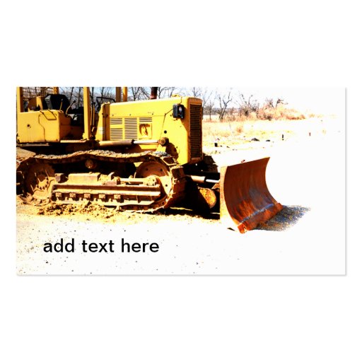 bulldozer business card template