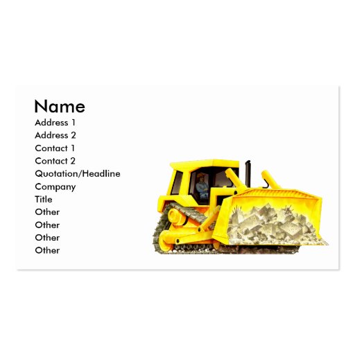 Bulldozer Business Cards (front side)