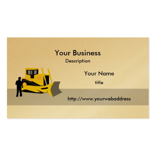 Bulldozer Construction Business Card (front side)